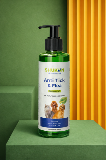 Anti Tick & Flea Shampoo for Dogs & Cats – Natural Pet Care (200ml)